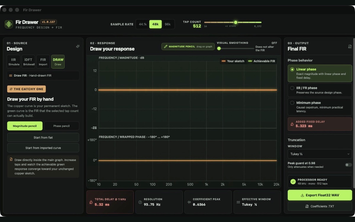 FIR Drawer screenshot